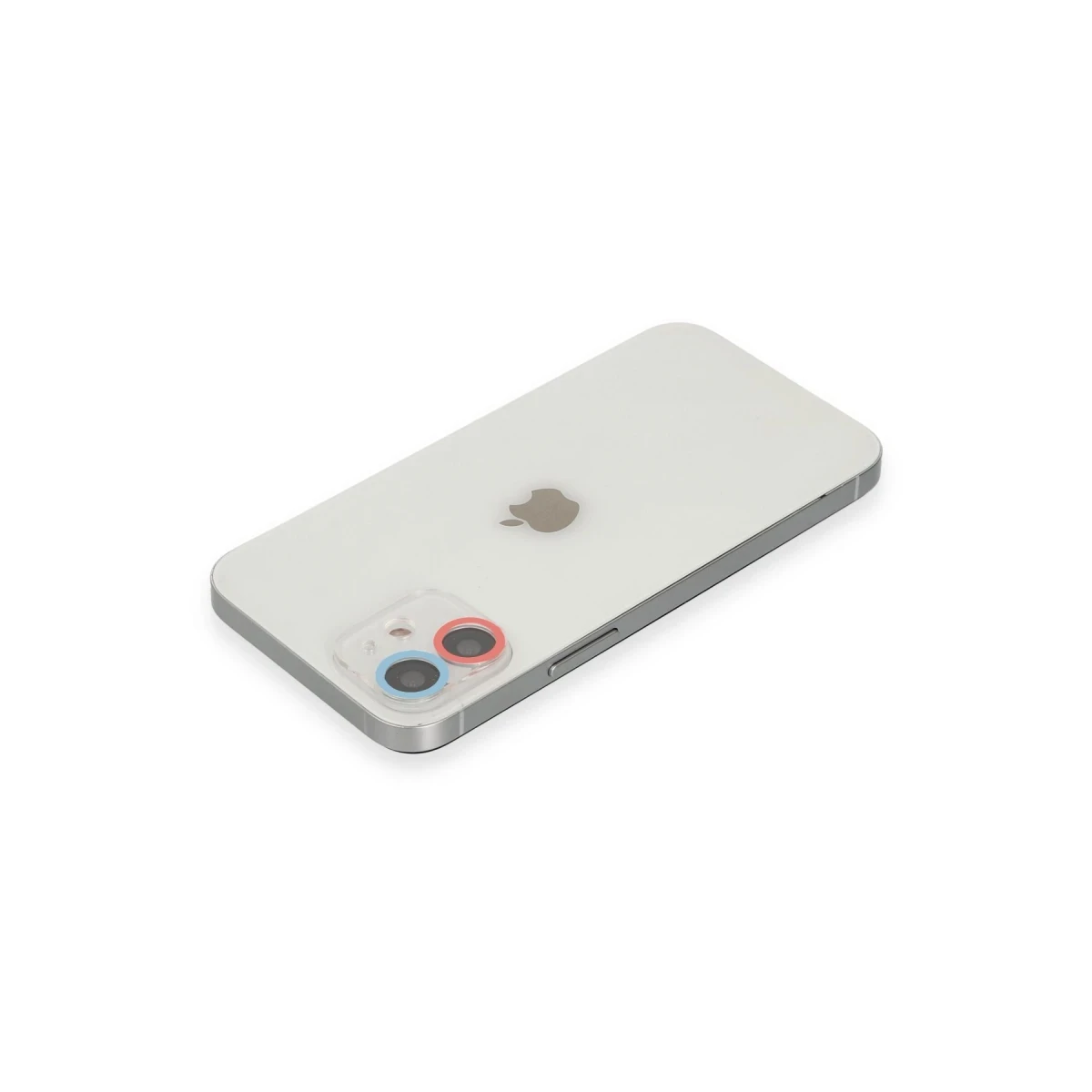 Apple iPhone 12 Mini Renkli Kamera Lens Koruma Cam - Pembe-Mavi