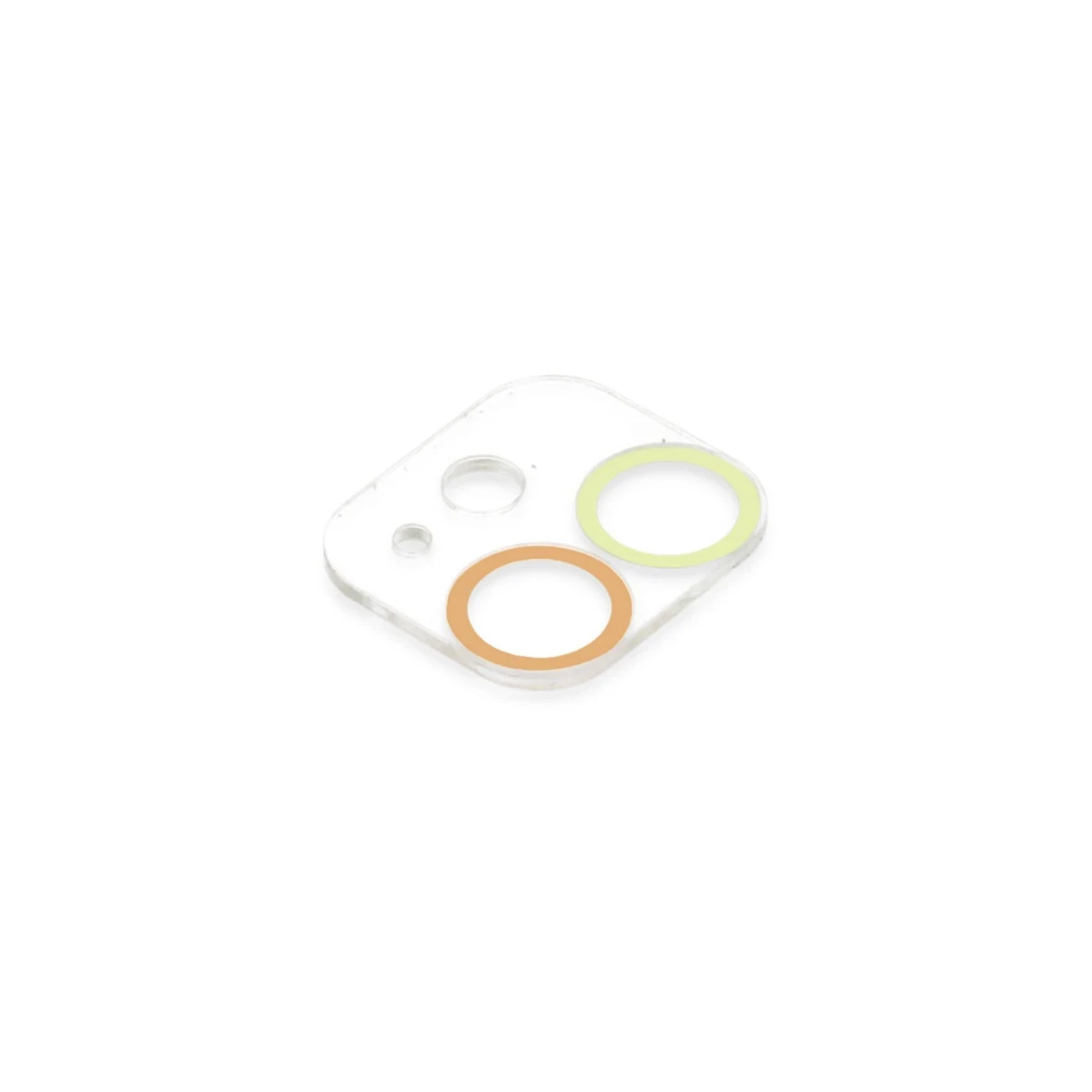 Apple iPhone 12 Mini Renkli Kamera Lens Koruma Cam - Sarı-Turuncu