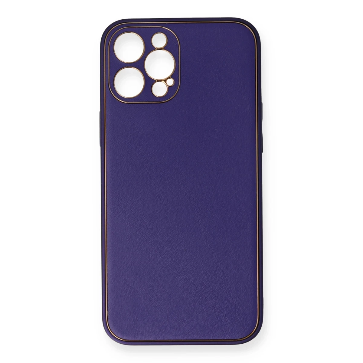 Apple iPhone 12 Pro Kılıf Coco Deri Silikon Kapak - Mor