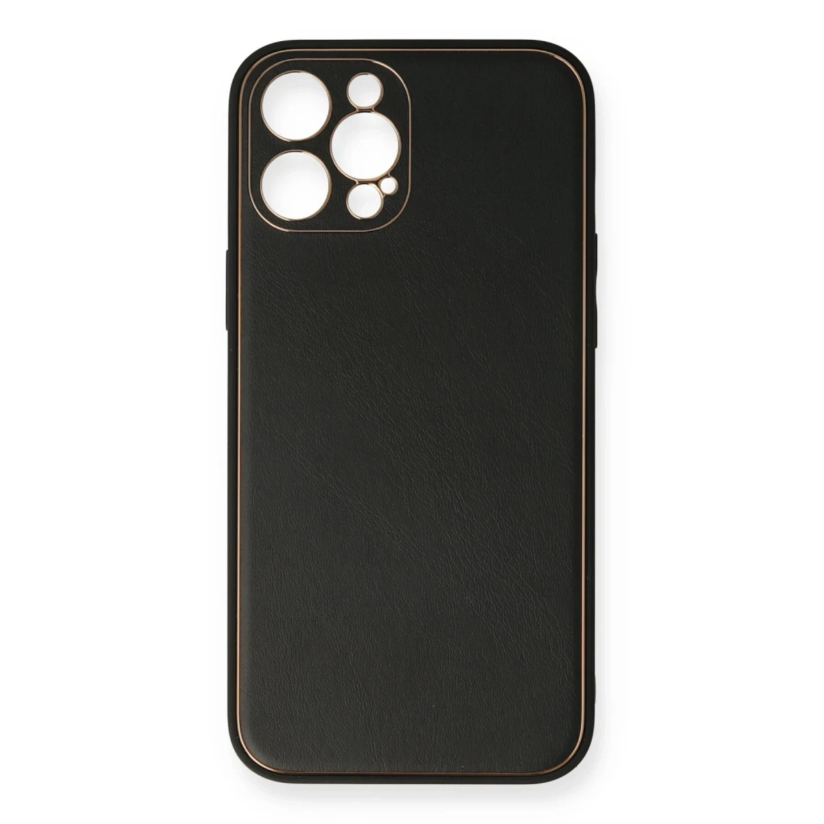 Apple iPhone 12 Pro Kılıf Coco Deri Silikon Kapak - Siyah