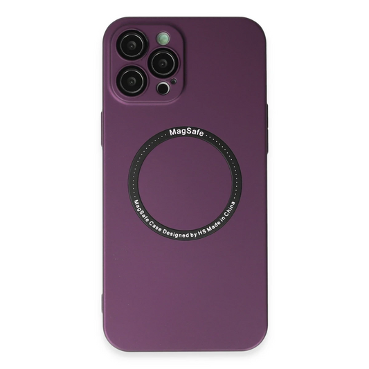 Apple iPhone 12 Pro Kılıf Jack Magneticsafe Lens Silikon - Mürdüm