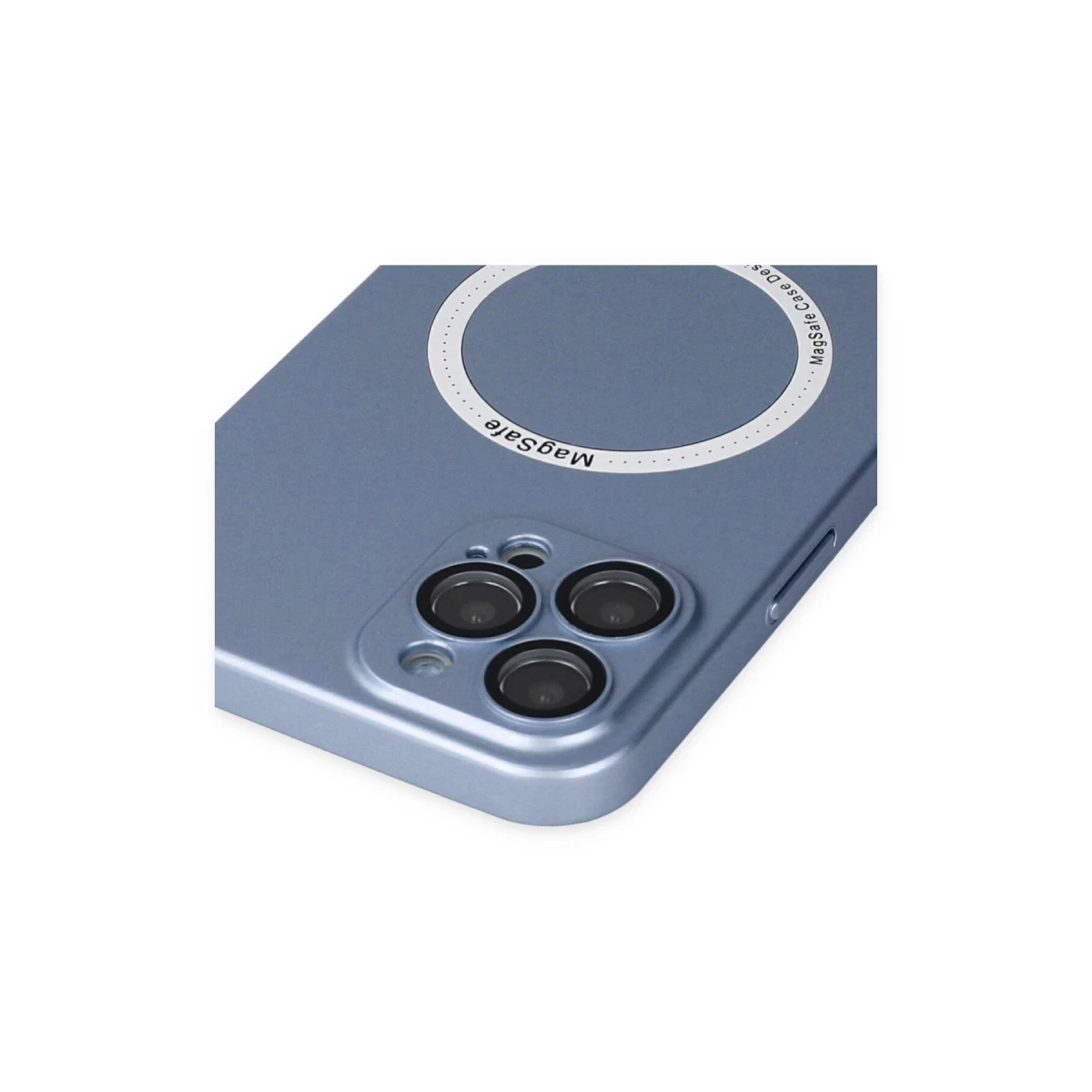 Apple iPhone 12 Pro Kılıf Jack Magneticsafe Lens Silikon - Sierra Blue