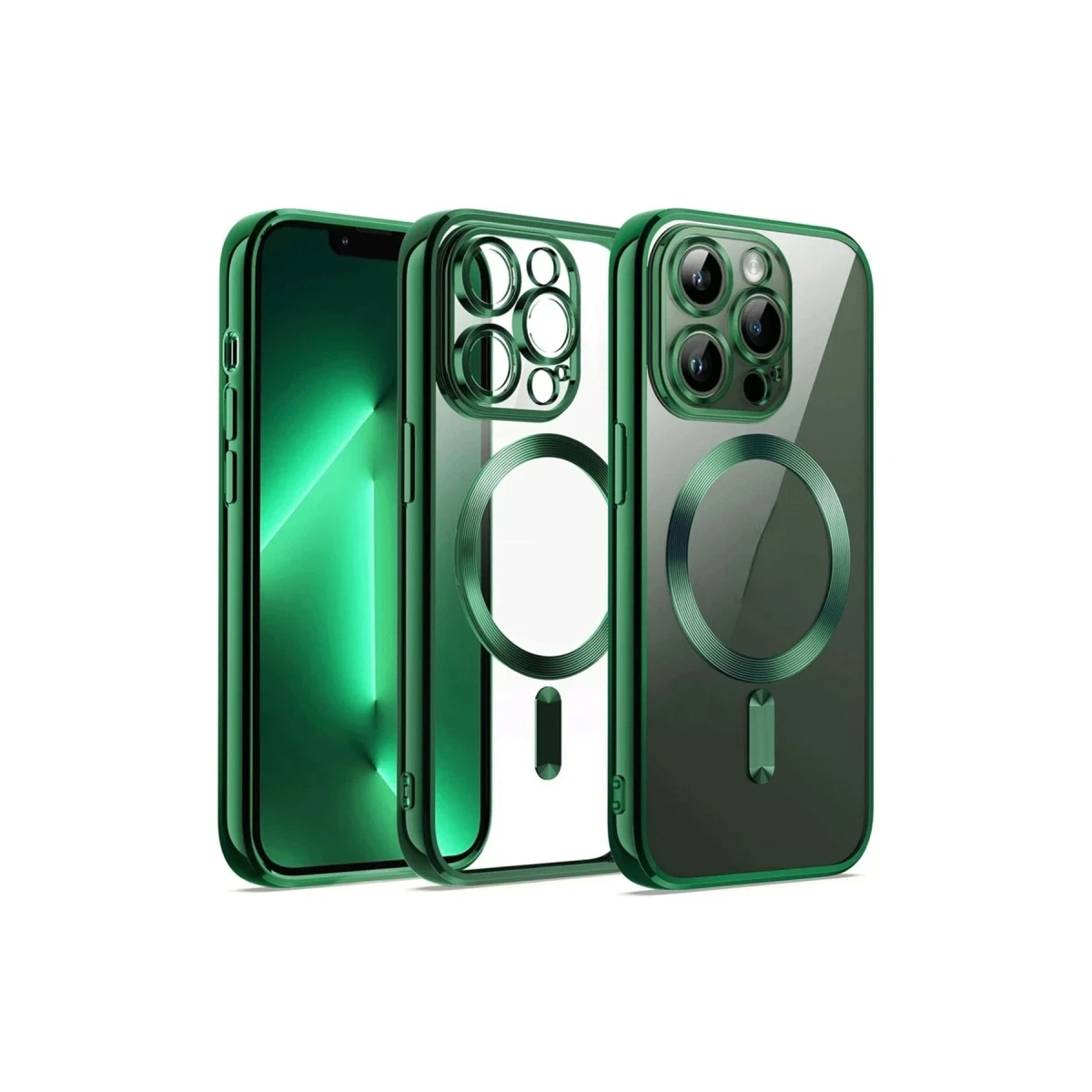 Apple iPhone 12 Pro Kılıf Kross Magneticsafe Kapak - Koyu Yeşil