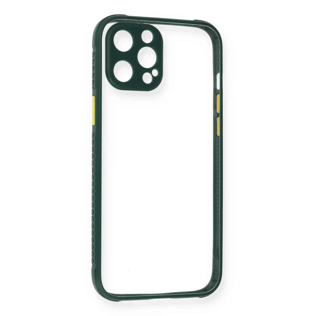 Apple iPhone 12 Pro Kılıf Miami Şeffaf Silikon - Koyu Yeşil