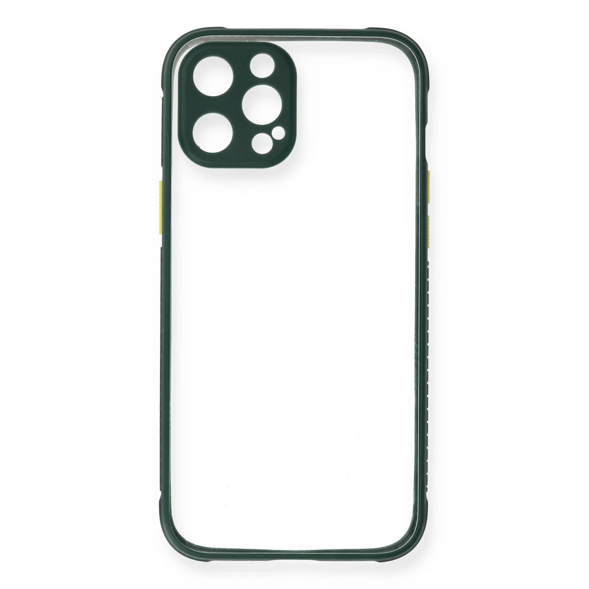 Apple iPhone 12 Pro Kılıf Miami Şeffaf Silikon - Koyu Yeşil