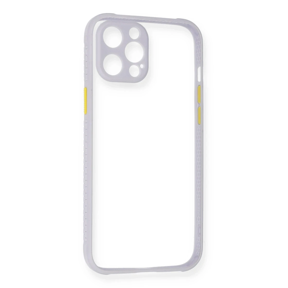 Apple iPhone 12 Pro Kılıf Miami Şeffaf Silikon - Lila