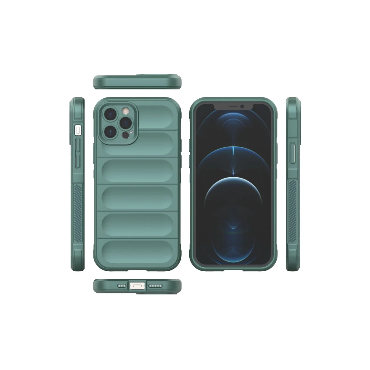 Apple iPhone 12 Pro Kılıf Optimum Silikon - Koyu Yeşil