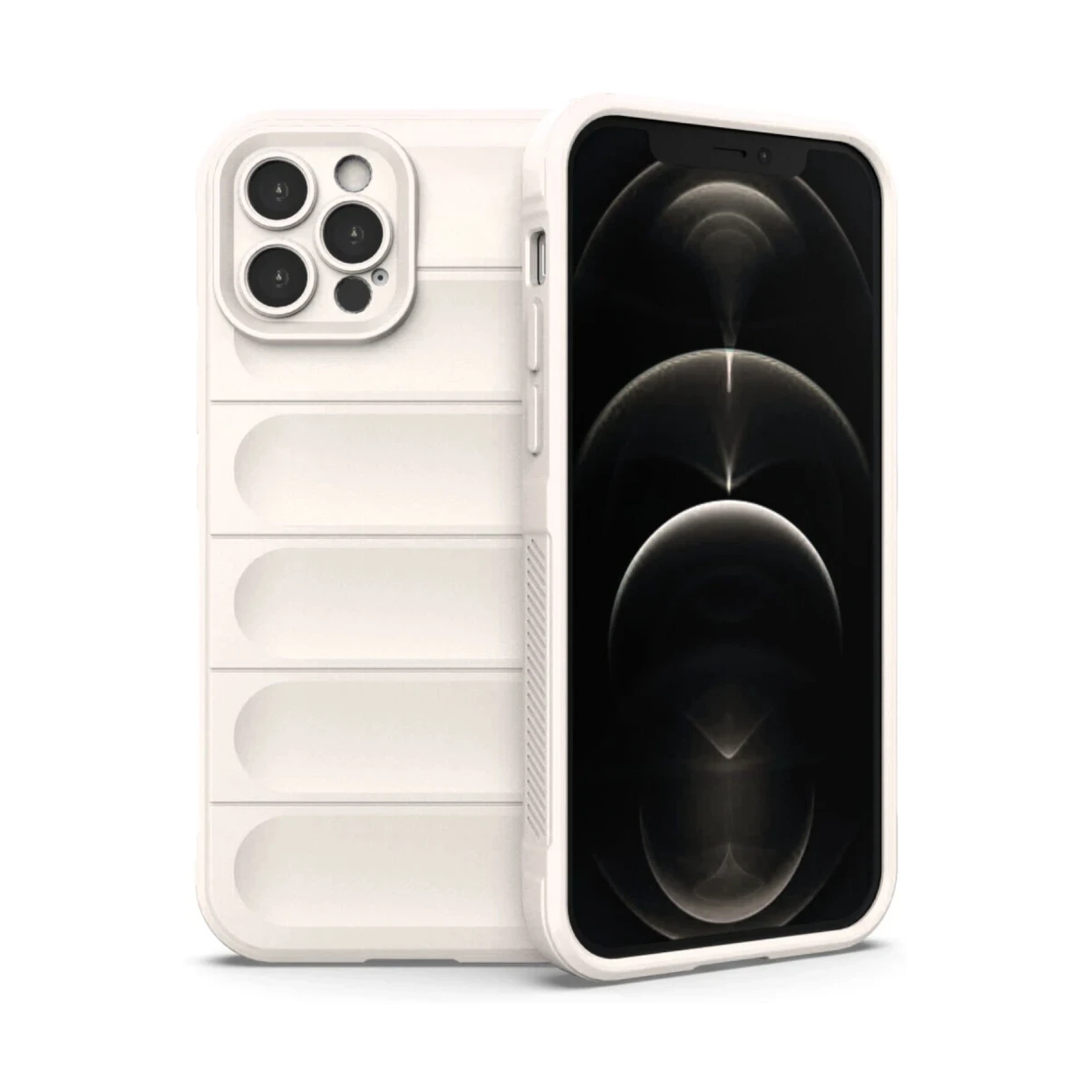 Apple iPhone 12 Pro Kılıf Optimum Silikon - Krem