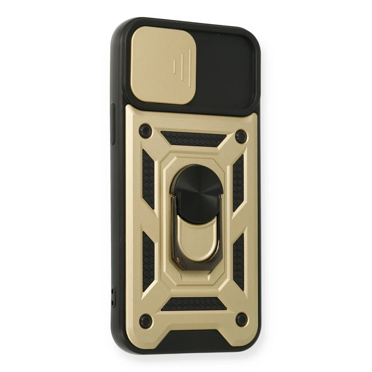 Apple iPhone 12 Pro Kılıf Pars Lens Yüzüklü Silikon - Gold