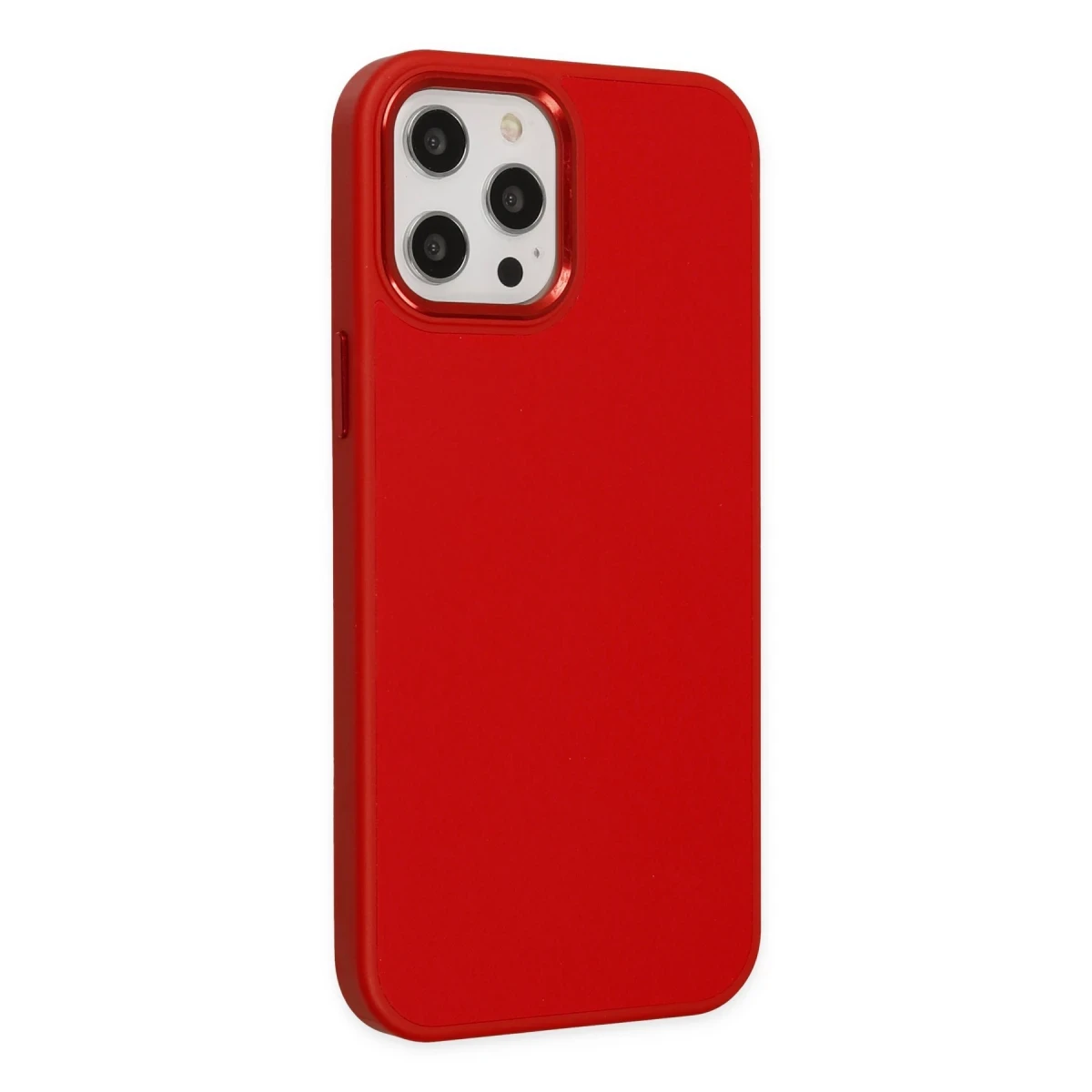 Apple iPhone 12 Pro Max Kılıf Asya Deri Silikon - Kırmızı