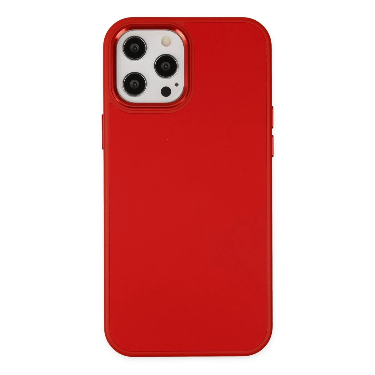 Apple iPhone 12 Pro Max Kılıf Asya Deri Silikon - Kırmızı