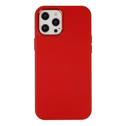 Apple iPhone 12 Pro Max Kılıf Asya Deri Silikon - Kırmızı