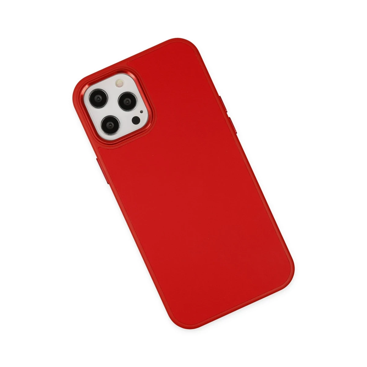 Apple iPhone 12 Pro Max Kılıf Asya Deri Silikon - Kırmızı