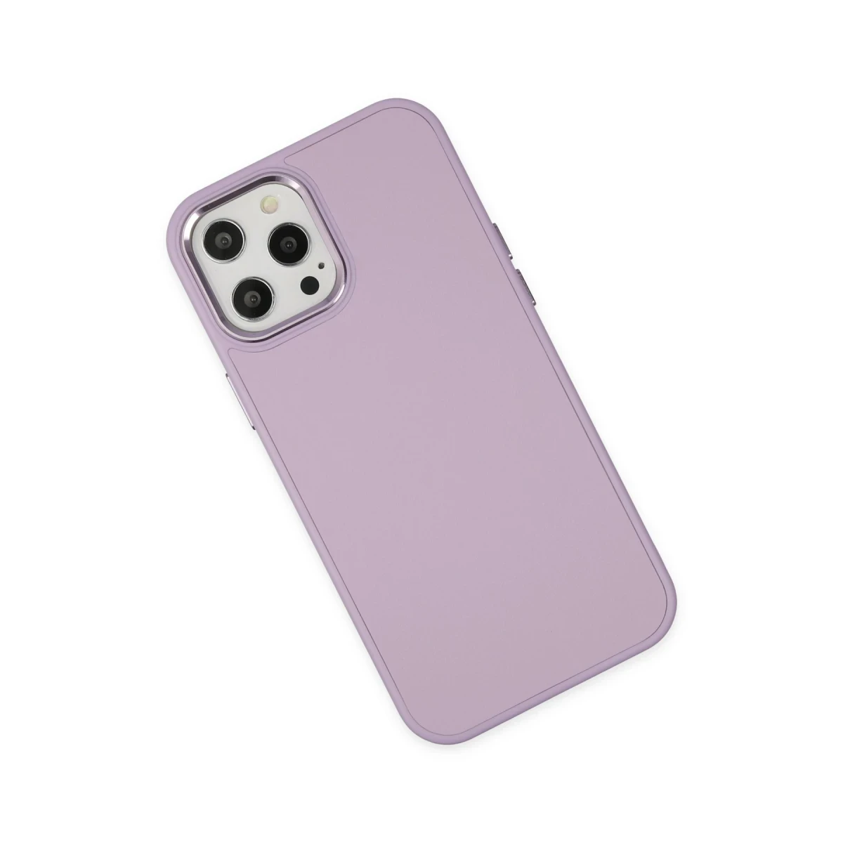 Apple iPhone 12 Pro Max Kılıf Asya Deri Silikon - Lila