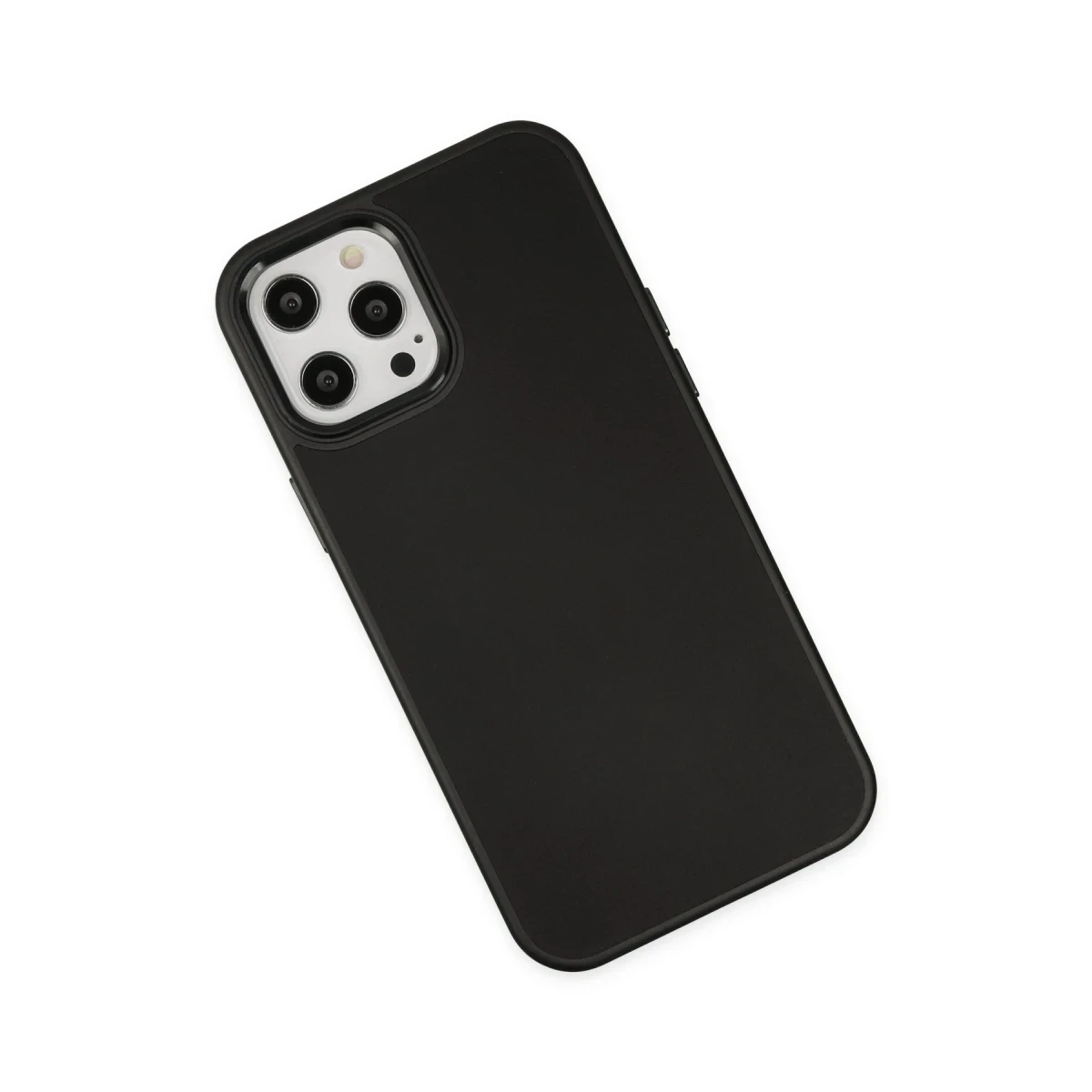 Apple iPhone 12 Pro Max Kılıf Asya Deri Silikon - Siyah