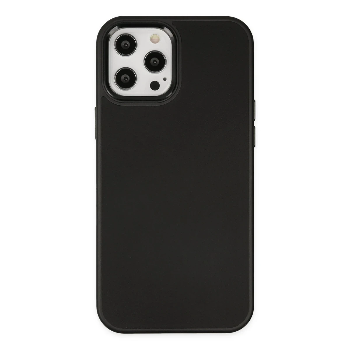 Apple iPhone 12 Pro Max Kılıf Asya Deri Silikon - Siyah