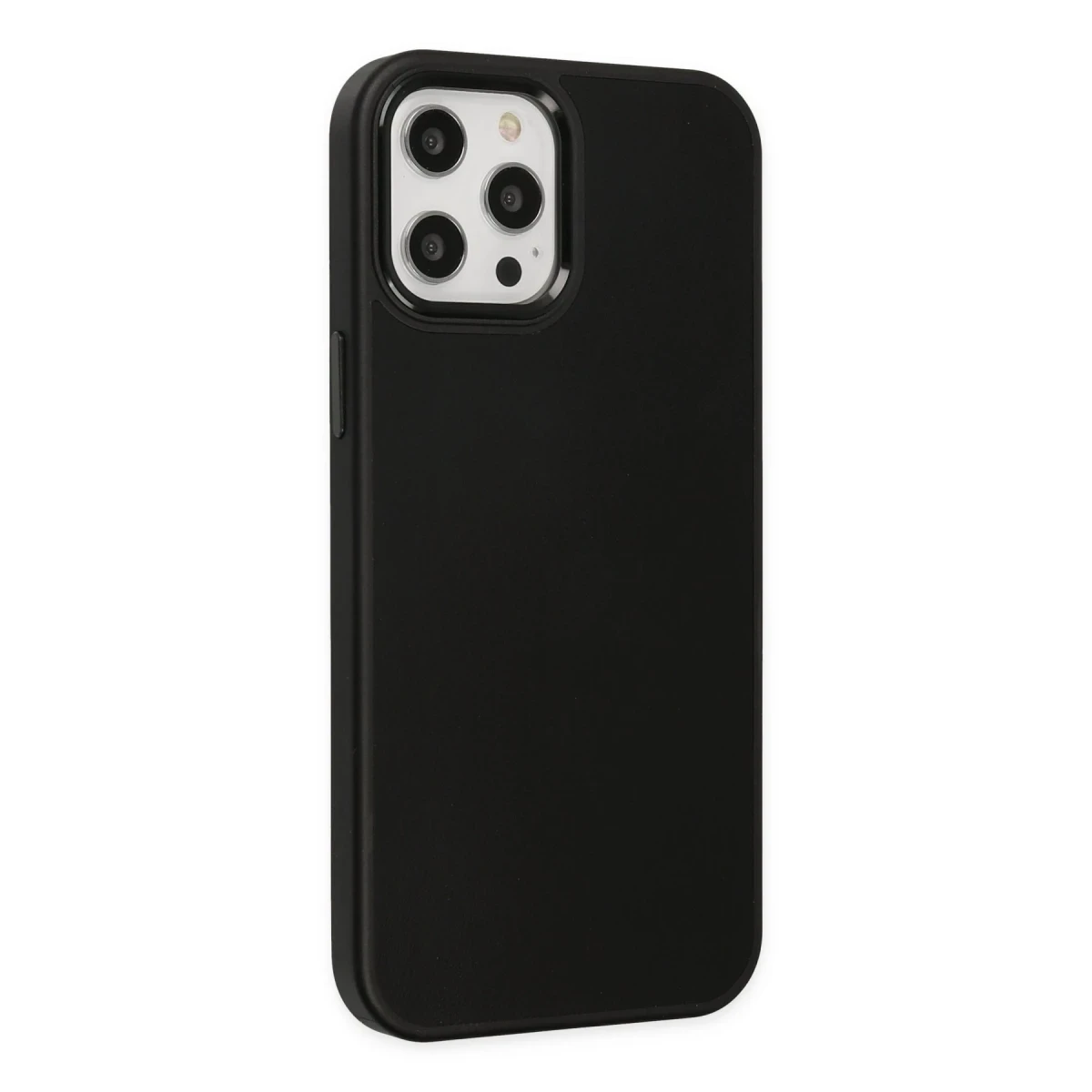 Apple iPhone 12 Pro Max Kılıf Asya Deri Silikon - Siyah