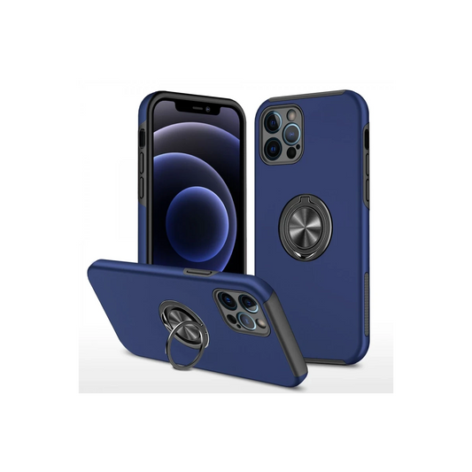 Apple iPhone 12 Pro Max Kılıf Elit Yüzüklü Kapak - Lacivert