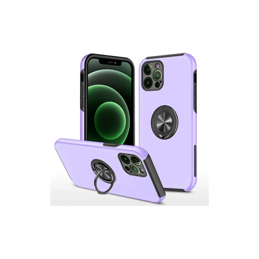 Apple iPhone 12 Pro Max Kılıf Elit Yüzüklü Kapak - Mor