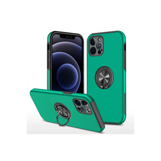 Apple iPhone 12 Pro Max Kılıf Elit Yüzüklü Kapak - Yeşil
