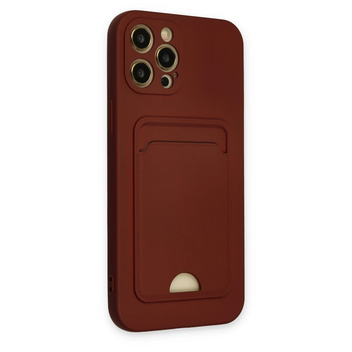 Apple iPhone 12 Pro Max Kılıf Kelvin Kartvizitli Silikon - Bordo