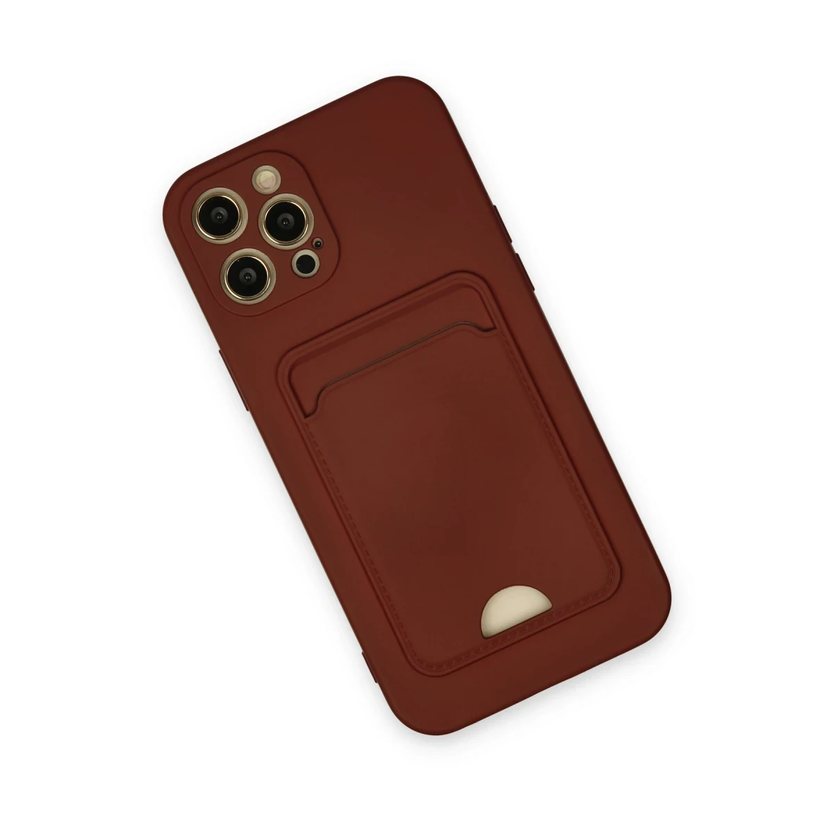 Apple iPhone 12 Pro Max Kılıf Kelvin Kartvizitli Silikon - Bordo