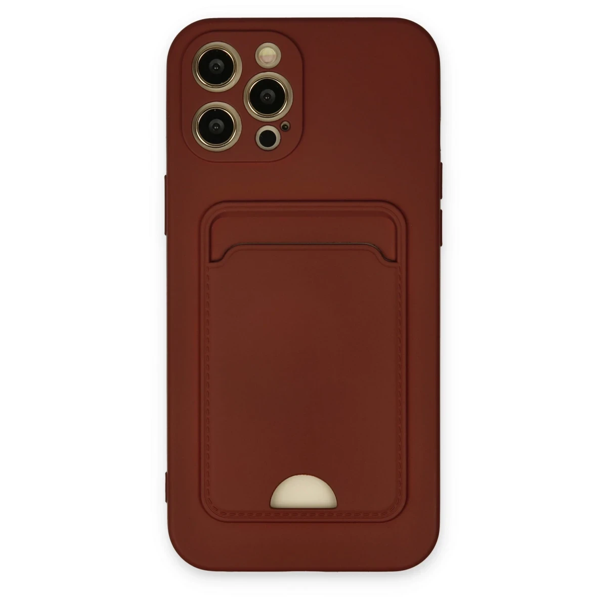 Apple iPhone 12 Pro Max Kılıf Kelvin Kartvizitli Silikon - Bordo