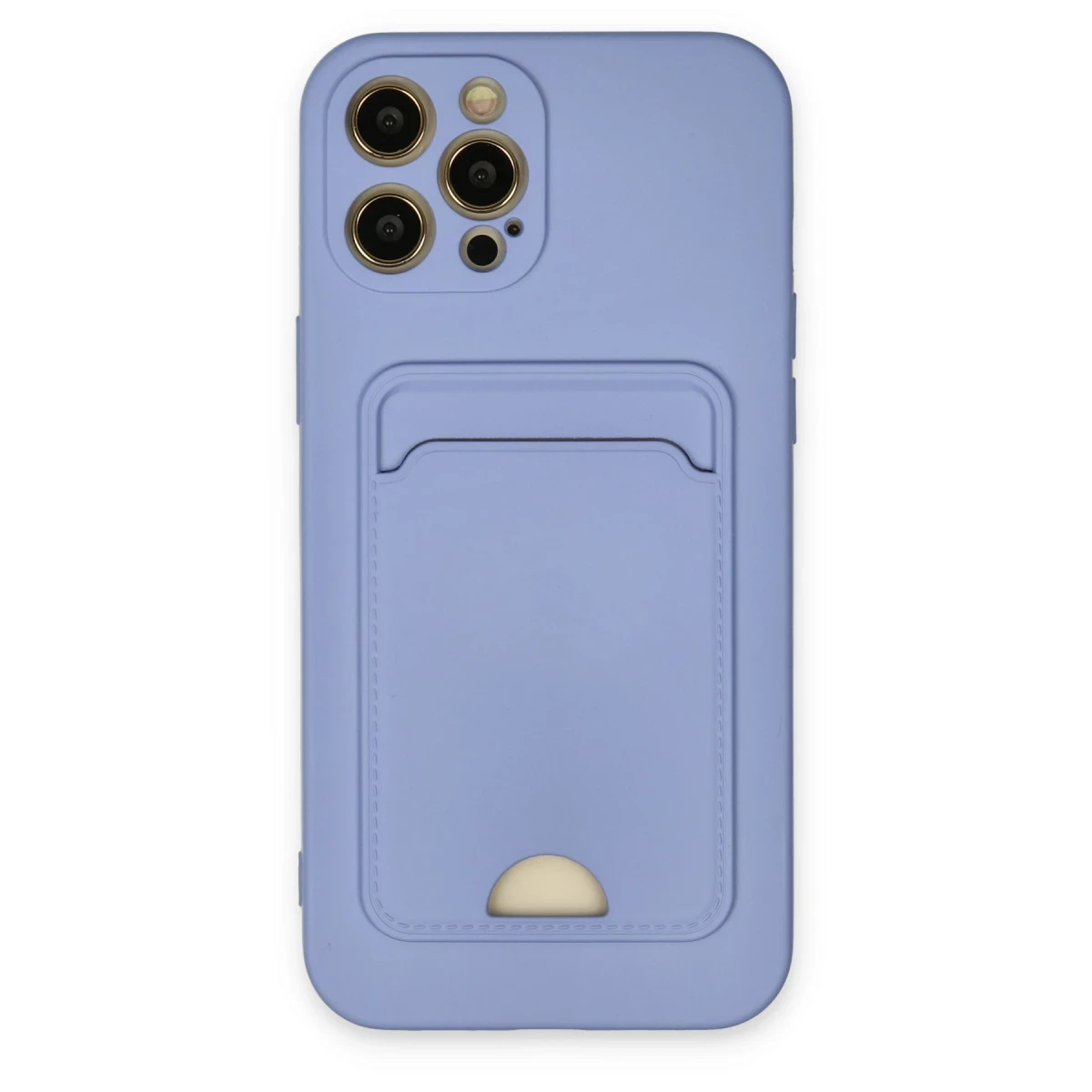 Apple iPhone 12 Pro Max Kılıf Kelvin Kartvizitli Silikon - Lila