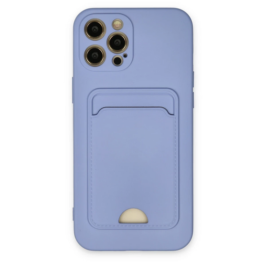 Apple iPhone 12 Pro Max Kılıf Kelvin Kartvizitli Silikon - Lila
