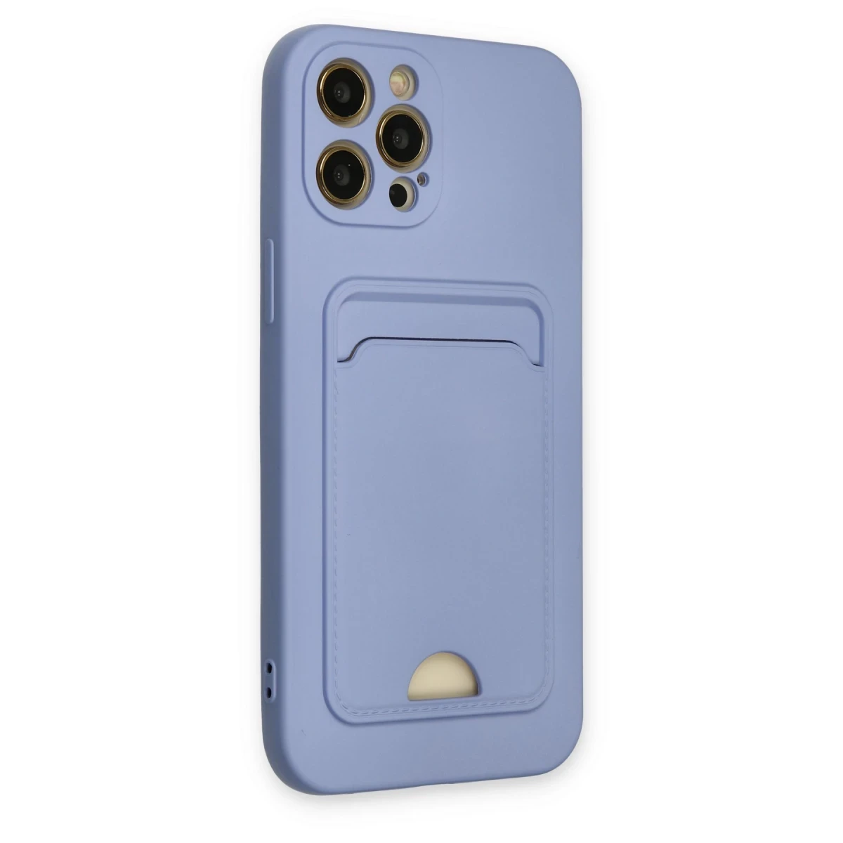 Apple iPhone 12 Pro Max Kılıf Kelvin Kartvizitli Silikon - Lila