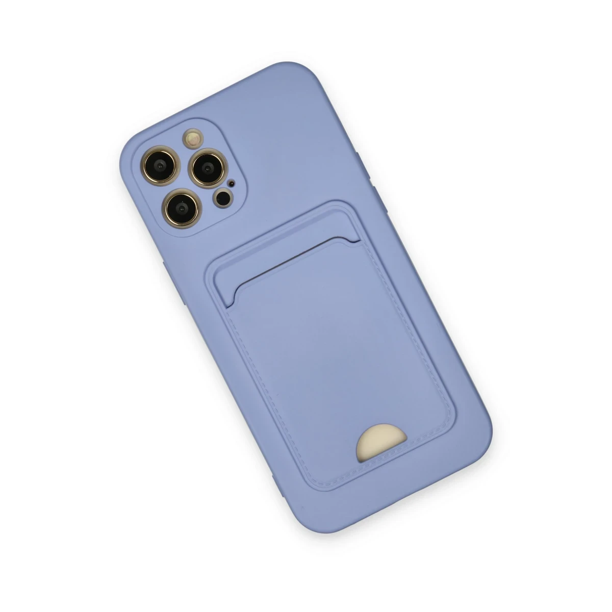 Apple iPhone 12 Pro Max Kılıf Kelvin Kartvizitli Silikon - Lila