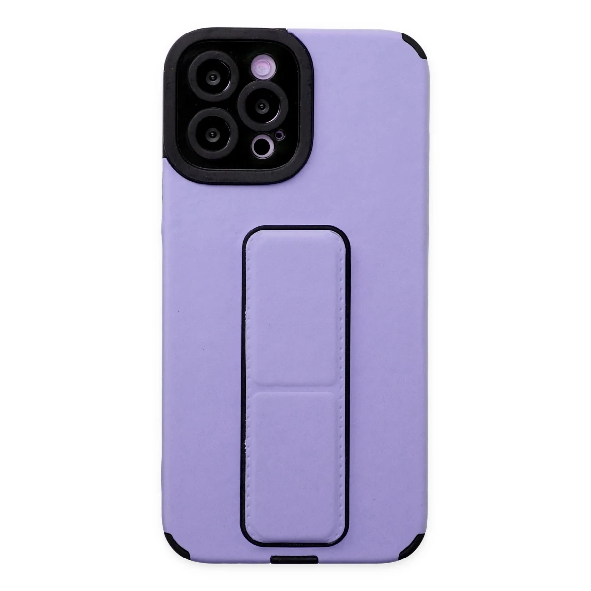 Apple iPhone 12 Pro Max Kılıf Mega Standlı Silikon - Lila