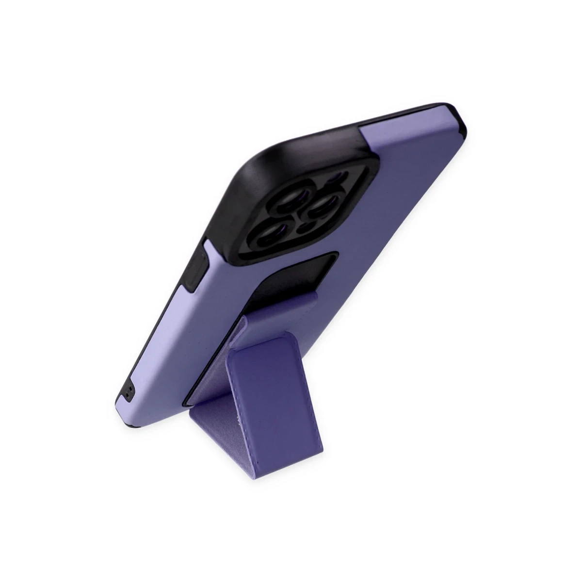 Apple iPhone 12 Pro Max Kılıf Mega Standlı Silikon - Lila