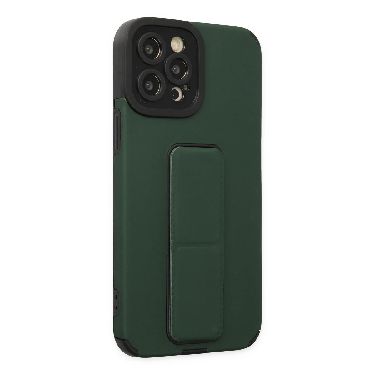 Apple iPhone 12 Pro Max Kılıf Mega Standlı Silikon - Yeşil