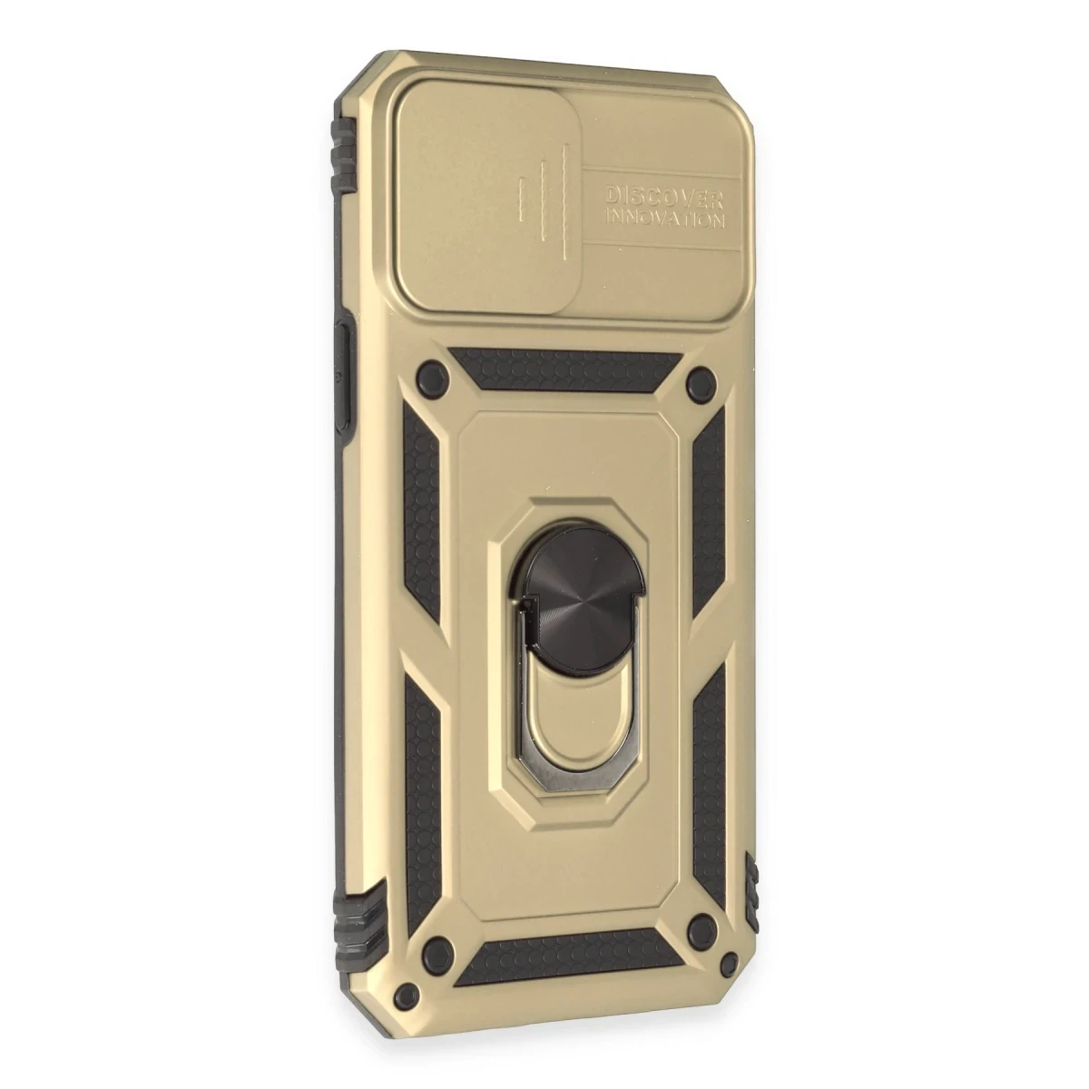 Apple iPhone 12 Pro Max Kılıf Pars Lens Yüzüklü Silikon - Gold