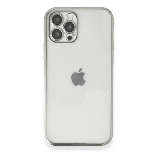 Apple iPhone 12 Pro Max Kılıf Razer Lensli Silikon - Gümüş