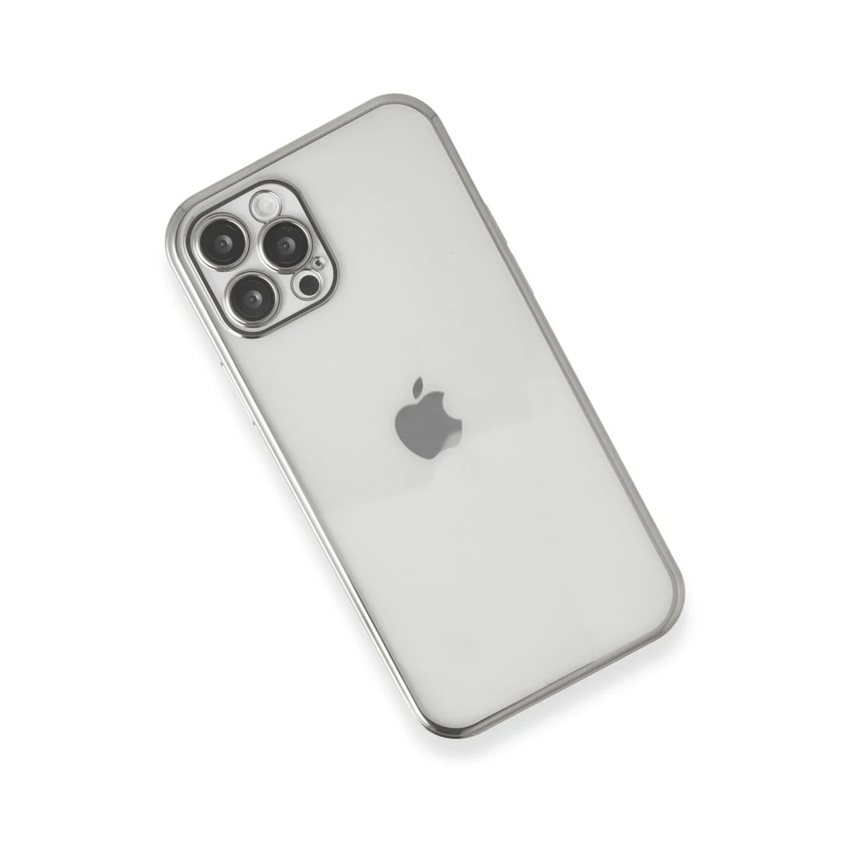 Apple iPhone 12 Pro Max Kılıf Razer Lensli Silikon - Gümüş