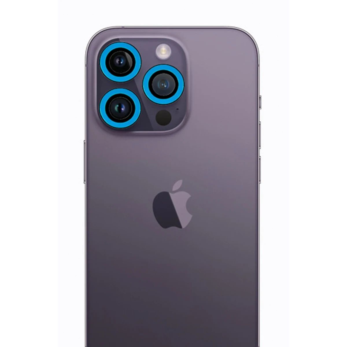 Apple iPhone 12 Pro Max Neon Fosforlu Kamera Lens - Mavi