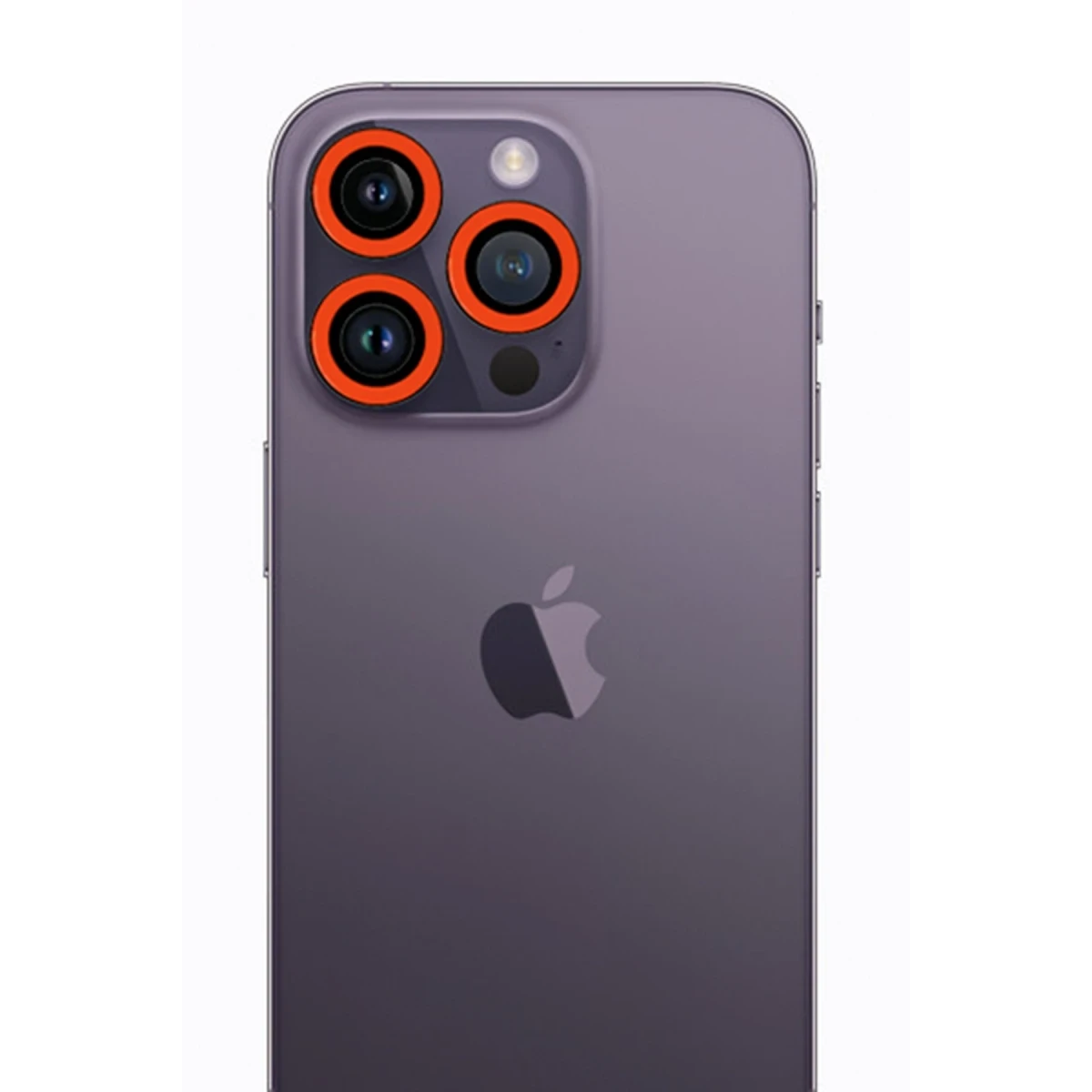 Apple iPhone 12 Pro Max Neon Fosforlu Kamera Lens - Turuncu