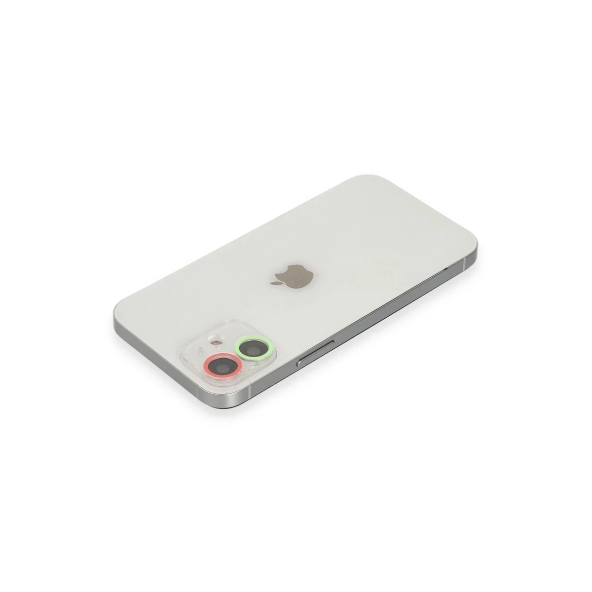 Apple iPhone 12 Renkli Kamera Lens Koruma Cam - Yeşil-Pembe