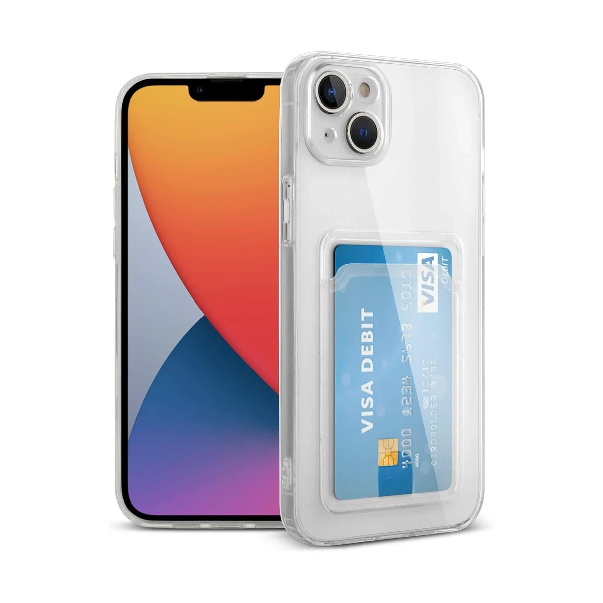 Apple iPhone 13 Kılıf Kart Şeffaf Silikon - Şeffaf
