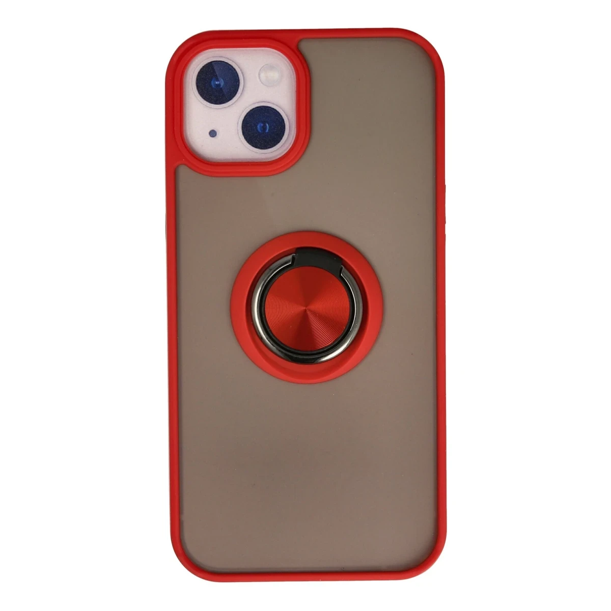 Apple iPhone 13 Kılıf Montreal Yüzüklü Silikon Kapak - Kırmızı