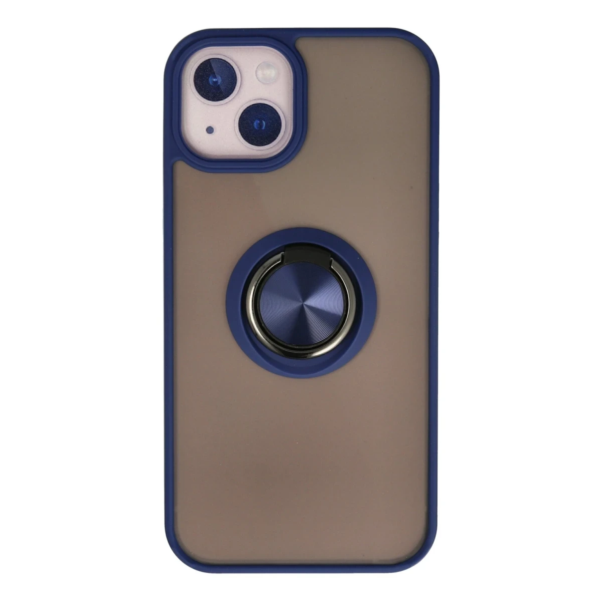 Apple iPhone 13 Kılıf Montreal Yüzüklü Silikon Kapak - Lacivert