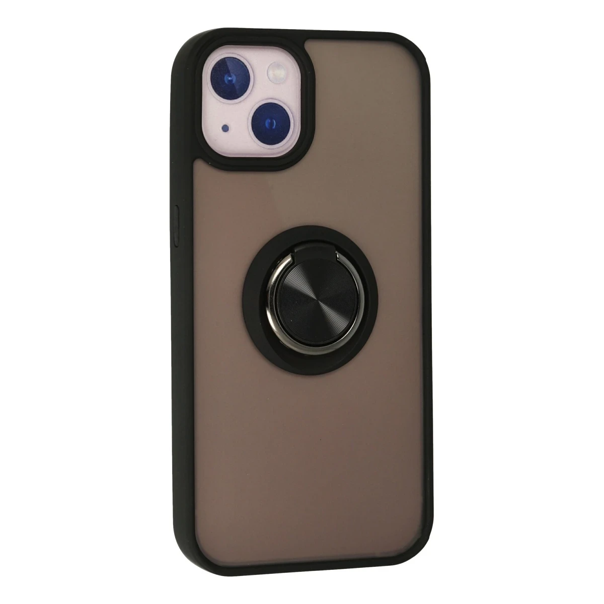 Apple iPhone 13 Kılıf Montreal Yüzüklü Silikon Kapak - Siyah
