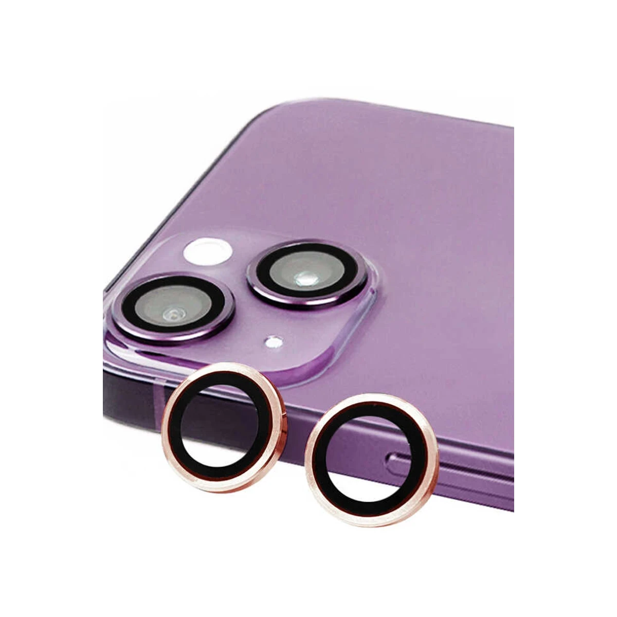 Apple iPhone 13 Mini Raze Metal Kamera Lens - Pembe