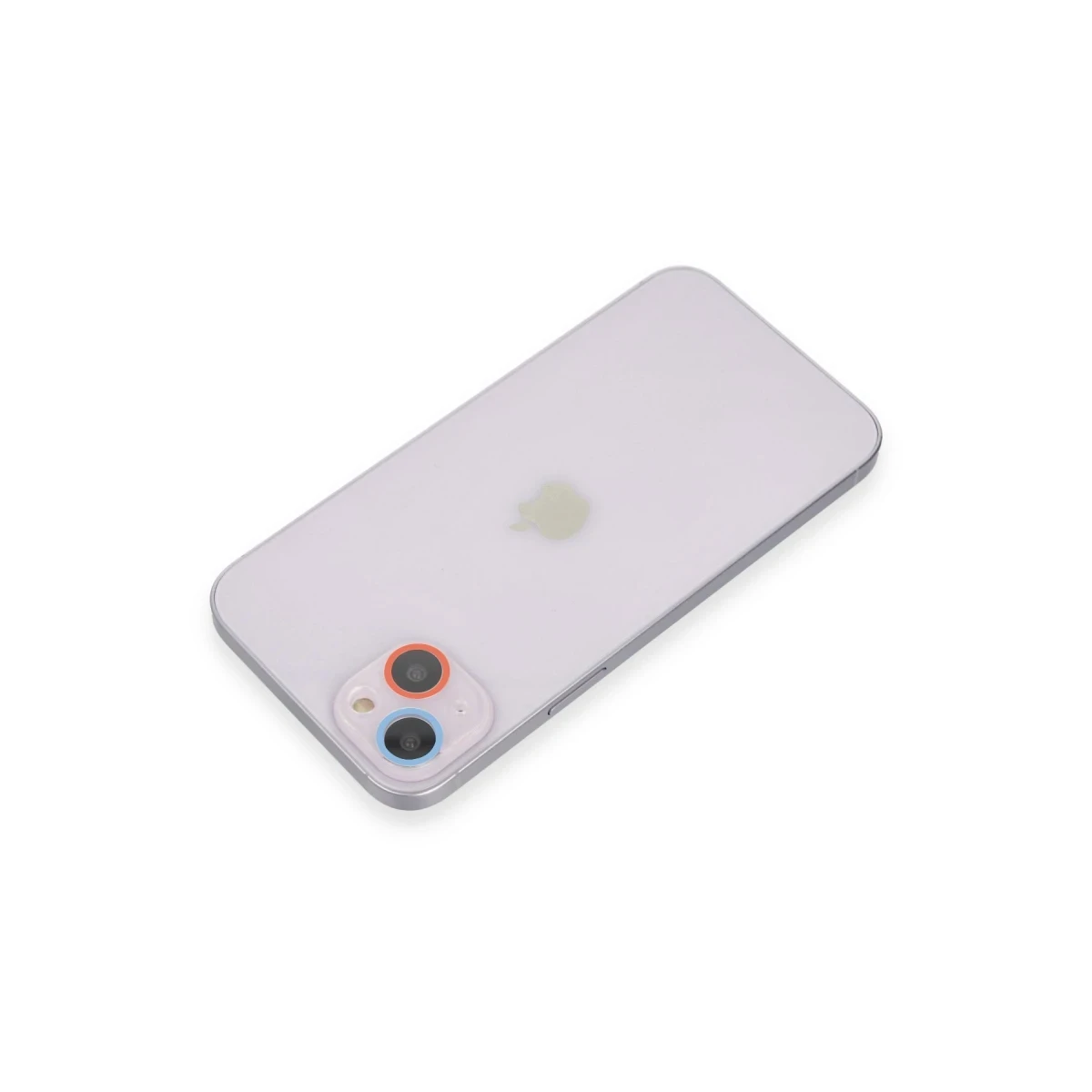 Apple iPhone 13 Mini Renkli Kamera Lens Koruma Cam - Pembe-Mavi