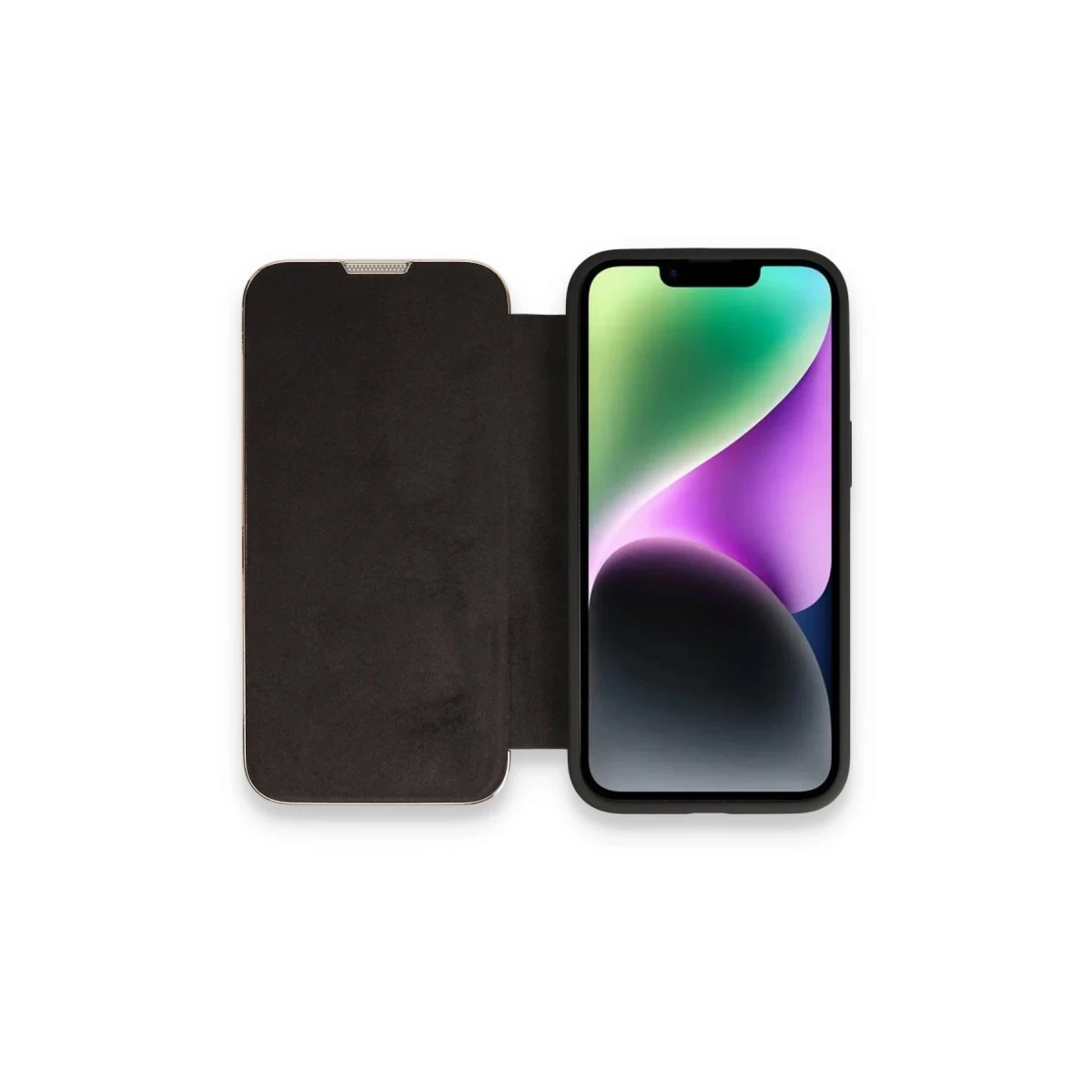 Apple iPhone 13 Pro Kılıf Dolpin Kapaklı - Siyah
