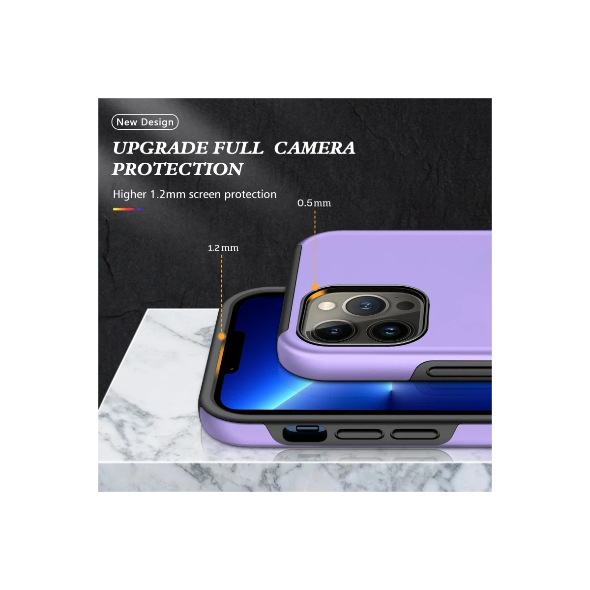 Apple iPhone 13 Pro Kılıf Elit Yüzüklü Kapak - Mor