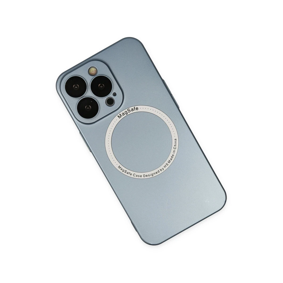 Apple iPhone 13 Pro Kılıf Jack Magneticsafe Lens Silikon - Sierra Blue