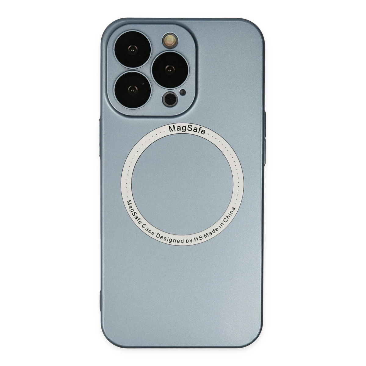 Apple iPhone 13 Pro Kılıf Jack Magneticsafe Lens Silikon - Sierra Blue